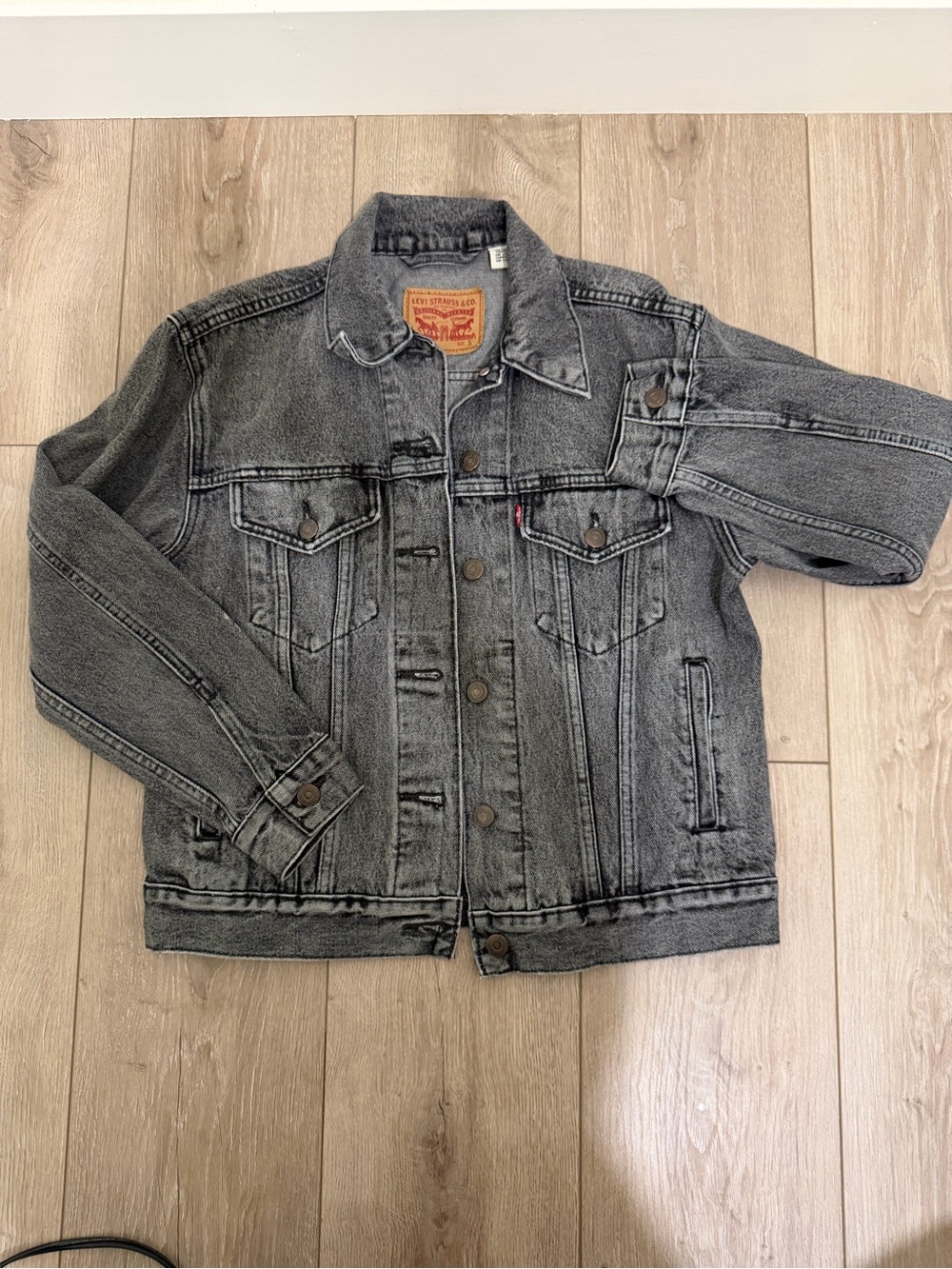Levi's Gray Washed Denim Trucker Jacket